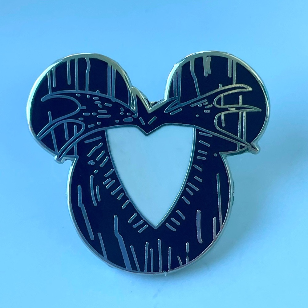 Disney Jack Skellington Mickey Mouse icon shaped pin / vintage, 2010
